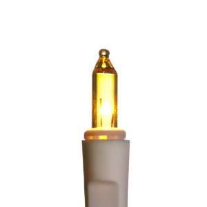  Mini Light Set; Yellow Bulbs; 2.5 Spacing; White Wire