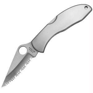  Spyderco Delica 4, Stainless Steel Handle, Serrated (Pack of 2 