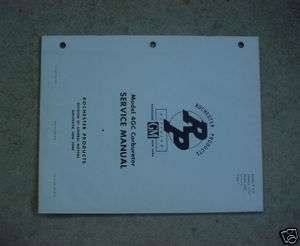 GM ROCHESTER 4GC 4BBL CARB SERVICE MANUAL from 1952  