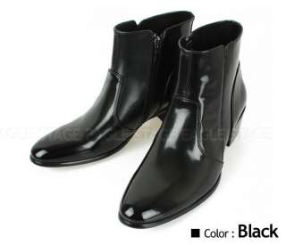 New Mens Two Men Side Zip Dress Leather Ankle Boots  
