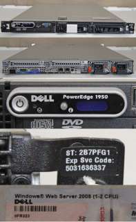 DELL POWEREDGE 1950 SERVER W/ XEON E5405 QUAD CORE QC 2GHZ CPU 4GB 