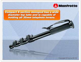   monopod 680b is a 4 section monopod featuring flip lock levers and has
