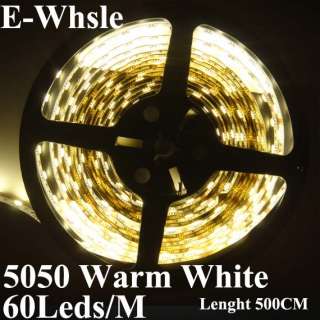 5M 300LEDS 5050 SMD Warm White Flexible Strip DIY Car  