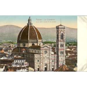 1910 Vintage Postcard The Cathedral   Florence Italy
