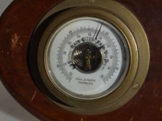 ANTIQUE BAROMETER ORIGINAL WITH CLOCK AND THERMOMETER  