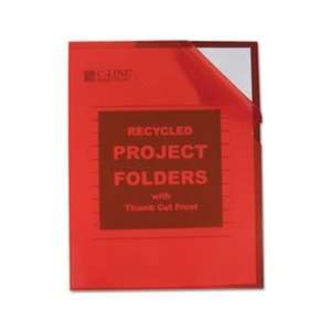  Recycled Project Folder, Jacket, Letter, Poly, Red, 25/Box 