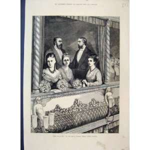   1874 Royal Box Italian Opera Covent Garden Old Print