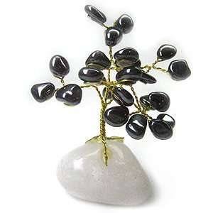  Petite Hematite Crystal Tree (with White Agate Base 