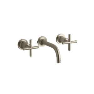   Angle Spout and Cross Handles, Valve Not Included, Vibrant Brushed