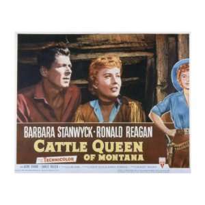 Cattle Queen of Montana, Ronald Reagan, Barbara Stanwyck, 1954 Premium 