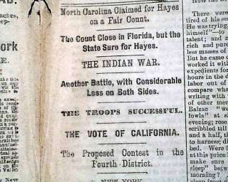   MASSACRE Cheyenne Indians REVENGE 1876 Newspaper Powder River Basin