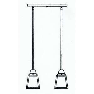 Arroyo Craftsman AICH 2 A Line Shade 2 Light In Line Pendant Fixture