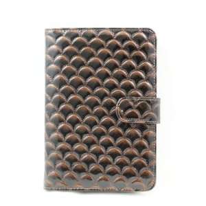  Cuffu Luxious Design Wave Brown Leather Case for Samsung Galaxy Tab 