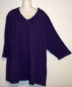 Just My Size Purple Vee Neck Pullover Top Size 5X 30/32W  