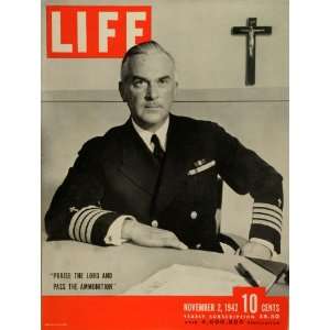 1942 Cover LIFE Captain William A Maguire Portrait Navy Chaplain 