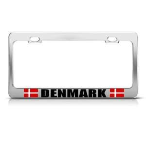  Denmark Flag Danish Country Metal license plate frame Tag 