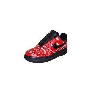   Custom Painted Whole Bandana Nike Air Force One Low Top (Black/Red