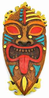 Pacific Island Tribal Art 18 Inch Wall Mask Tiki  