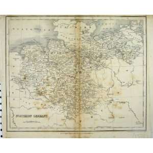  Map Northern Germany C1880 Borders Prussia Holland