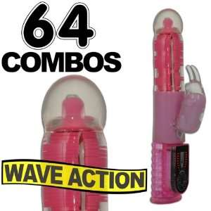Rabbit Vibrator Wave of Passion Bull Nose Pink 64 Speed LED