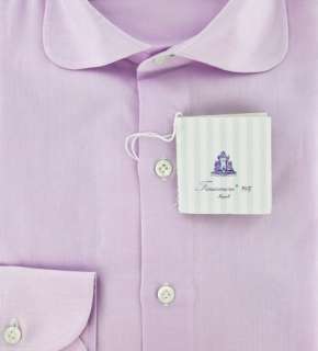 New $425 Finamore Napoli Lavender Purple Shirt 16.5/42  