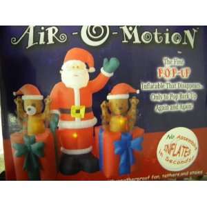 80 Air O Motion Animated Santa with Bears Pop up Aiblown Inflatable 