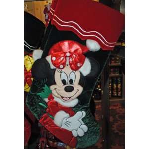  Disney Parks Minnie Mouse Christmas Stocking Bow