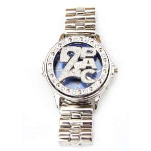  Iced Geneva Tupac Spinner Watch, Blue 