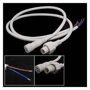  LED Male Female 2 Pin Waterproof Connector Cable White 