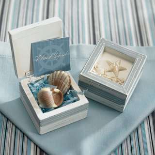 48)Beach Theme Wooden Favor Boxes Gift Wedding Summer Party Shells Sea 