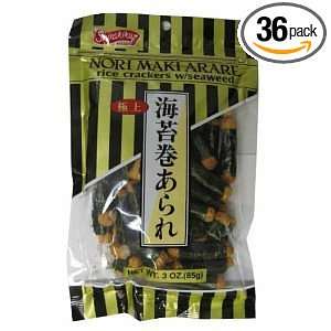 Shirakiku Rice Cracker Norimaki Wasabi, 3 Ounce Units (Pack of 36 