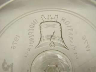 1976 Declaration Independence Stem Glass w Liberty Bell  