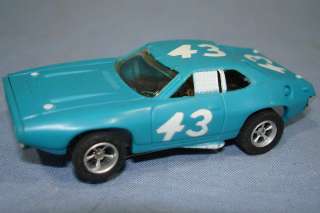   AFX Slot Car Racing Blue Dodge Road Runner Richard Petty #43 Hood Roof