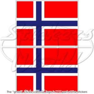 NORWAY Norwegian Flag Norge 3(75mm) Bumper Stickers x2  