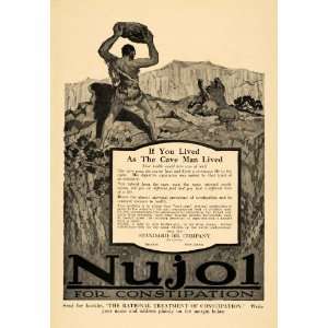  1917 Ad Constipation Cure Nujol Caveman Standard Oil NJ 