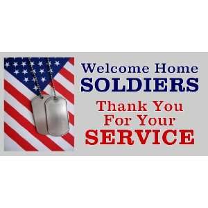  3x6 Vinyl Banner   Welcome Home Service and Dogtags 