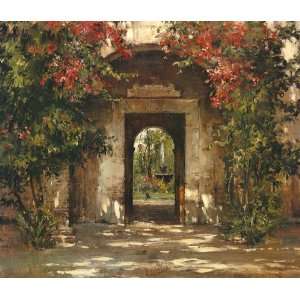  Cyrus Afsary 42W by 36H  Flowered Doorway CANVAS Edge 