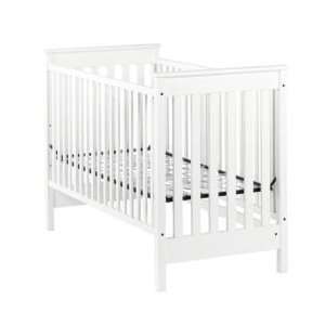 Baby Nursery White Crib and Pink Crib Bedding, Cr Wh Straight Up Crib