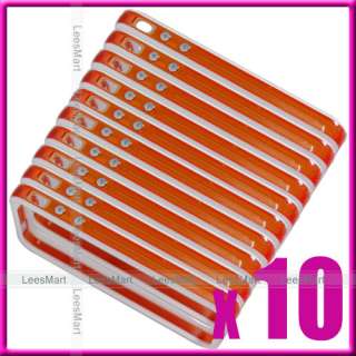 10 x White/orange metal button Bumper Frame iPhone 4  