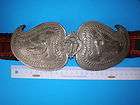 Hand made large silver buckles authentic old with a belt from the 