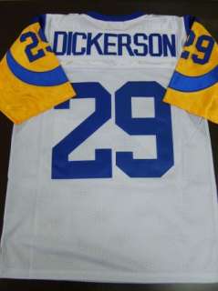 Eric Dickerson #29 St Louis Rams White Sewn Throwback Mens Size Jersey 