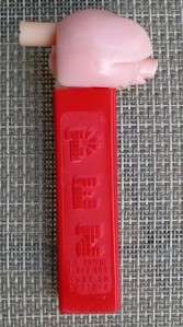 PIG WHISTLE PEZ   MERRY MUSIC MAKER   PINK HEAD   NO FEET *  