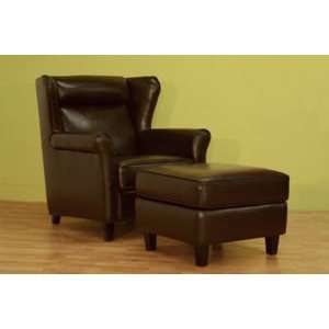 Wholesale Interiors A 393 chair ottoman Leather Club Chair and Ottoman 