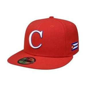 Cuba 2009 World Baseball Classic Home Authentic Fitted Cap   Scarlet 7 