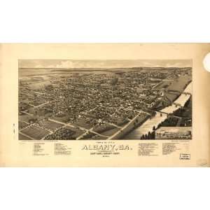  Historic Panoramic Map View of the city of Albany, Ga. the 
