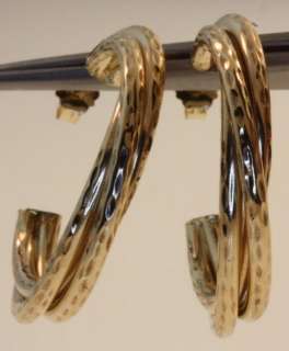 10k yellow gold hoop earrings 2.1g vintage estate antique  
