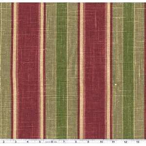  54 Wide Waverly University Stripe Pomegranate Fabric By 
