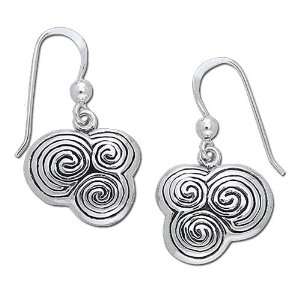  Sterling Silver Celtic Trinity Spiral Earrings Jewelry