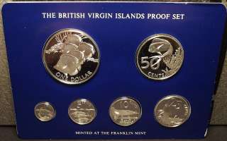 1985 British Virgin Islands Proof Set Franklin Mint .925 Sterling 
