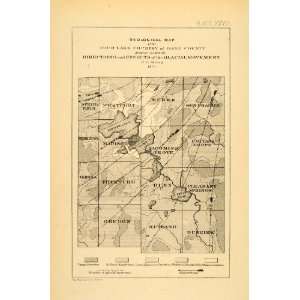  1878 Wisconsin Dane County Geological Map Glacier Rocks 